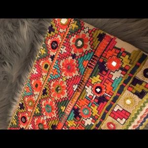 Hand stitched neon cloth clutch